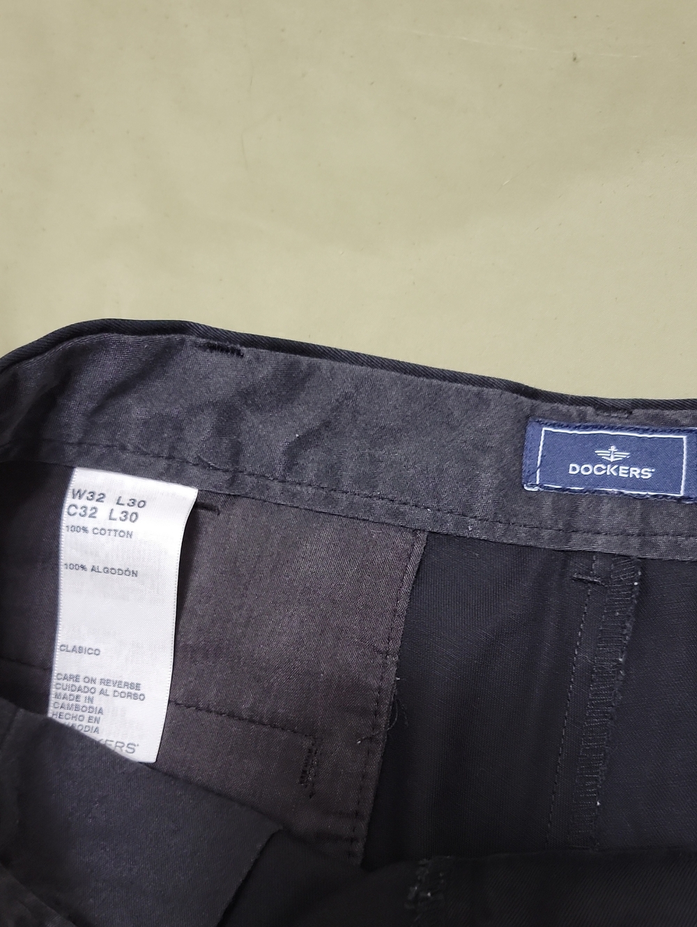 Dockers Black Waistband Chinos with Logo Patch